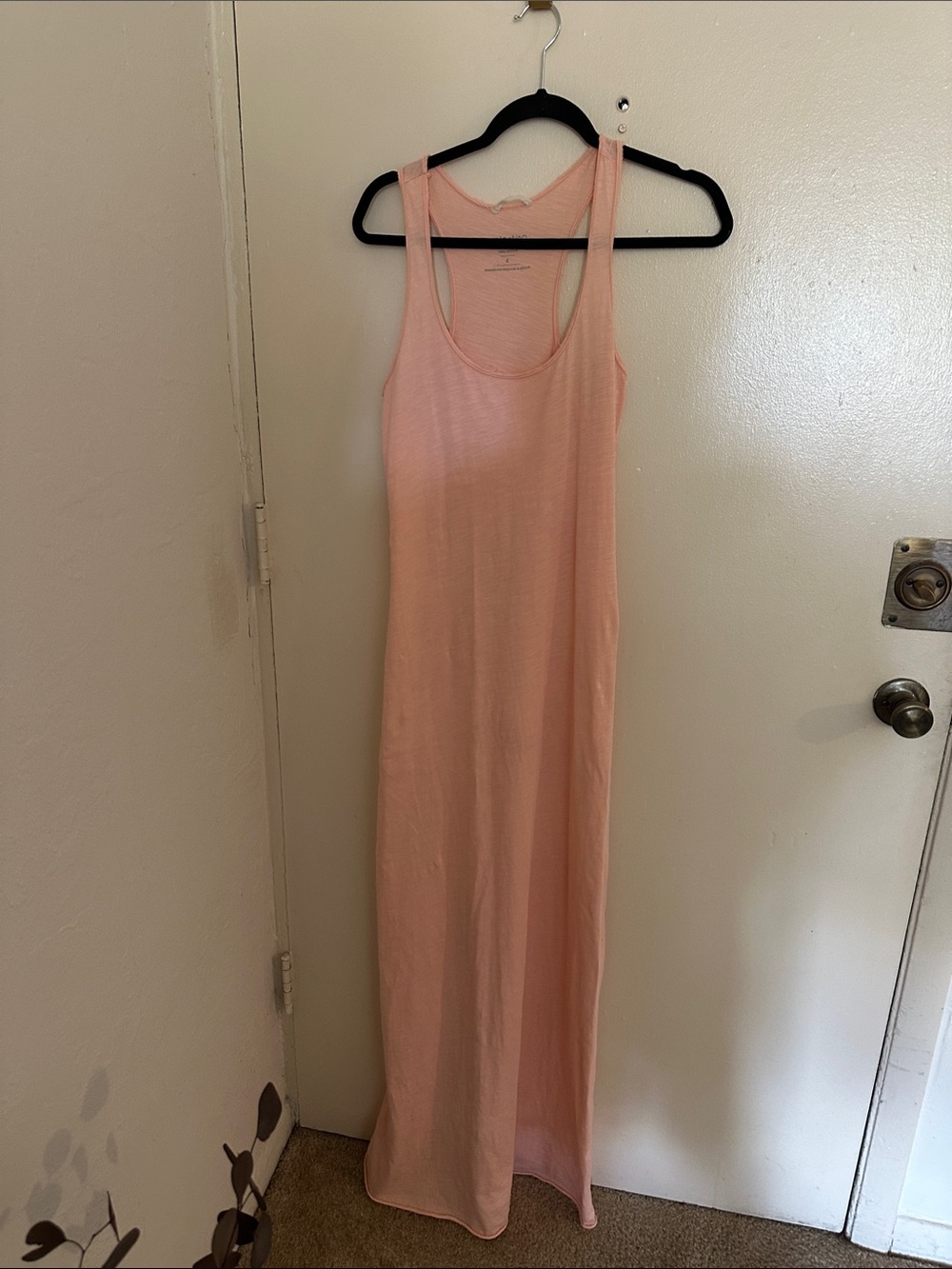 Celestino 100% Cotton Jersey Pink Maxi Dress Women's S Scoop Neck Sleeveless